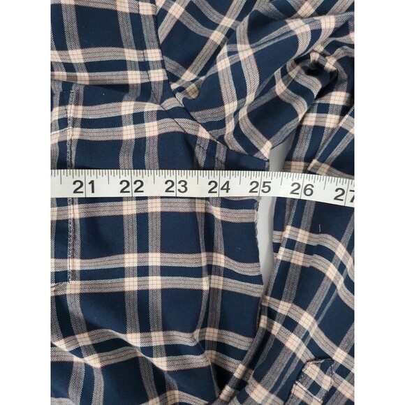 FOUNDRY  CHECKERED‎ PLAID LONG SLEEVE BUTTON Down MENS SHIRT XLT Blue Red - Picture 3 of 9